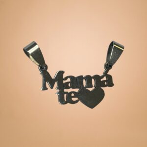 Dije Mamá te Amo + Cadena - Acero Quirurgico