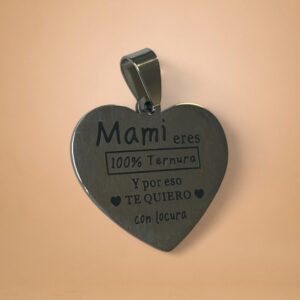 Dije Mamá 100% ternura + Cadena - Acero Quirurgico