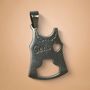 Dije Guardapolvo Seño/Maestra + Cadena - Acero Quirurgico