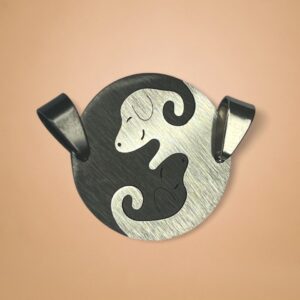 Dije Perritos Yin Yang P/Compartir + 2 Cadenas - Acero Quirurgico