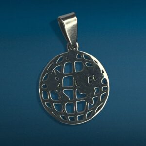 Dije Planeta/Mundo + Cadena - Acero Quirurgico