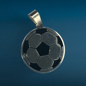 Dije Pelota Futbol + Cadena - Acero Quirurgico