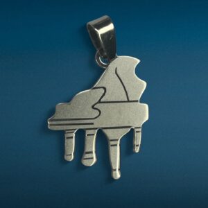 Dije Piano Cola + Cadena - Acero Quirurgico