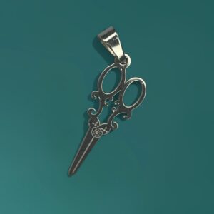 Dije Tijera Peluquero/a + Cadena - Acero Quirurgico