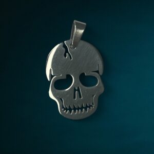 Dije Calavera + Cadena - Acero Quirurgico