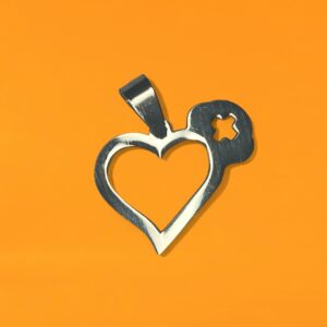 Dije Corazón Medicina + Cadena - Acero Quirurgico