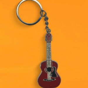 Llavero Guitarra Rojo - Acero Quirurgico