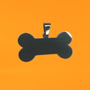 Dije Hueso Perro + Cadena - Acero Quirurgico